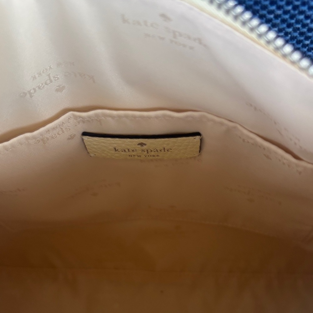 New Kate Spade Pale Yellow  Pebbled Leather Crossbody Bag. Never used - Picture 3 of 5